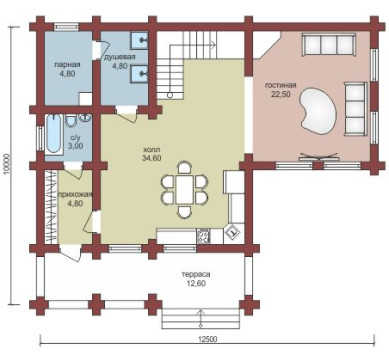 Проект "Аскольд" дом из бруса с мансардным этажом — фото-532_1