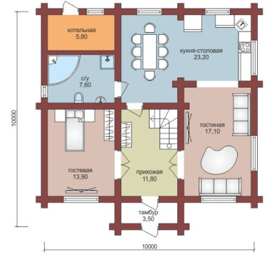 Проект "Борислав" дом  из профбруса с мансардой — фото-532_1