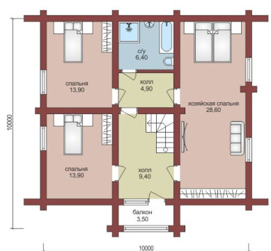 Проект "Борислав" дом  из профбруса с мансардой — фото-532_2