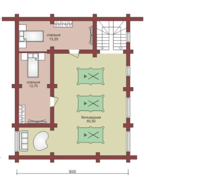 Проект "Венедикт" загородный двухэтажный дом из бруса — фото-532_2