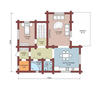 Проект "Володар" дом из профлированного бруса — фото-532_1