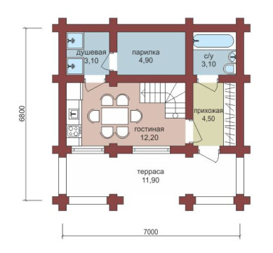 Проект "Всеволод" дом из бруса с балконом и террасой — фото-532_1