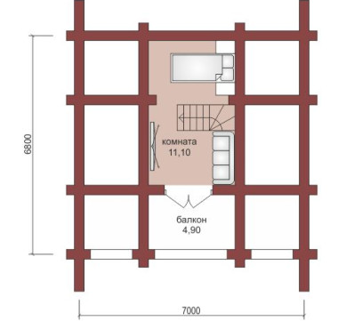 Проект "Всеволод" дом из бруса с балконом и террасой — фото-532_2