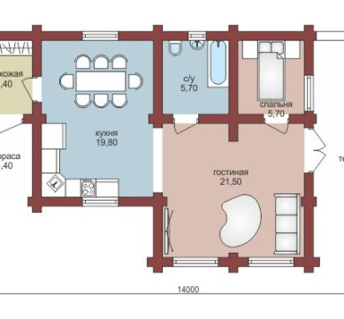 Проект "Добрыня" одноэтажный дачный дом из профилированного бруса — фото-532_1