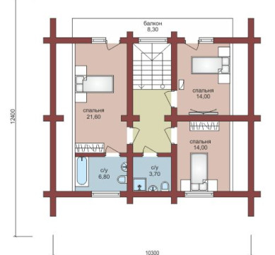 Проект "Елизар" загородный коттедж  с террасой и большим балконом — фото-532_2