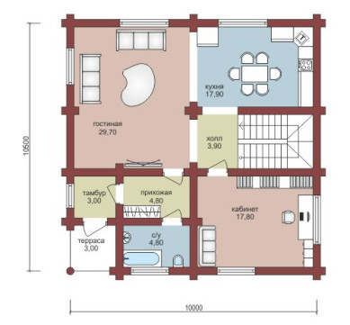 Проект "Еремей" дом из бруса площадью 150 кв.м. — фото-532_1