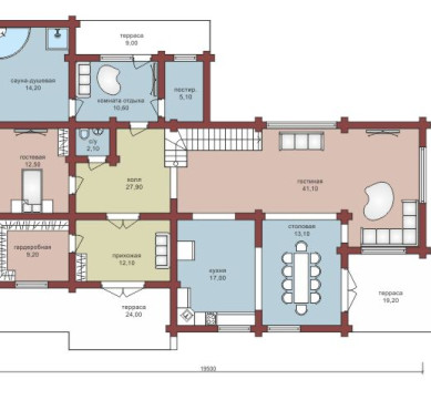 Проект "Кристов" большой двухэтажный дом из профбруса — фото-532_1