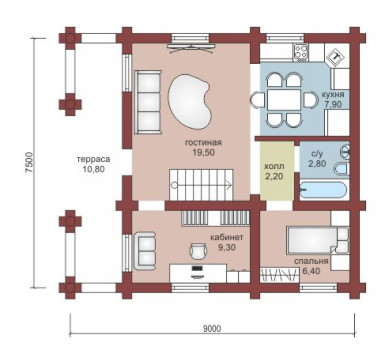 Проект "Любомир" двухэтажный дом с террасой и балконом — фото-532_1