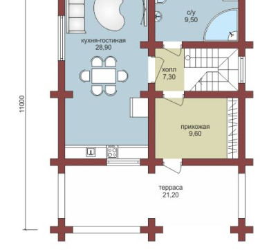 Проект "Никон"  двухэтажный дом  из бруса — фото-532_1