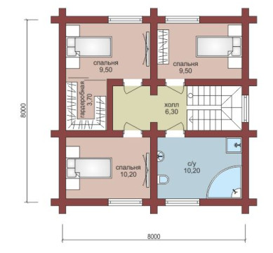 Проект "Никон"  двухэтажный дом  из бруса — фото-532_2