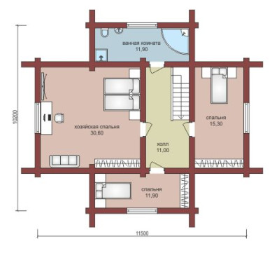 Проект "Оскар" дом из бруса с террасой — фото-532_2