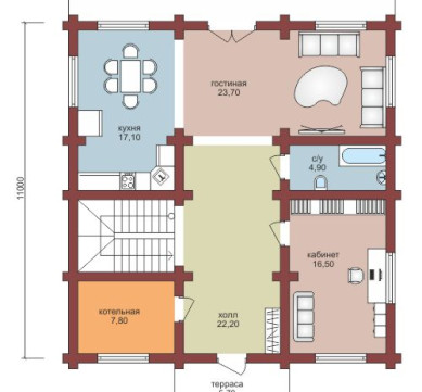 Проект "Остап" загородный двухэтажный дом  из профбруса — фото-532_1