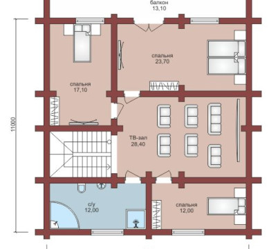 Проект "Остап" загородный двухэтажный дом  из профбруса — фото-532_2
