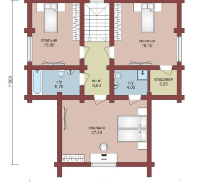 Проект "Отто" двухэтажный дом из профилированного бруса — фото-532_2