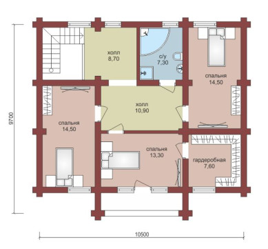 Проект "Пилан" дом из бруса с террасой и навесом — фото-532_2
