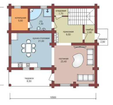 Проект "Платон" двухэтажный дом из профилированного бруса — фото-532_1