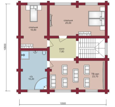 Проект "Потап" большой загородный  дом  из  бруса — фото-532_2