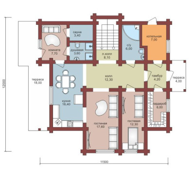 Проект "Родион" дом  с террасой и мансардой — фото-532_1