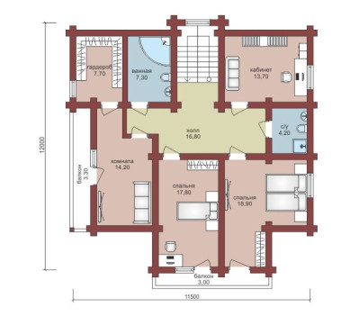 Проект "Родион" дом  с террасой и мансардой — фото-532_2