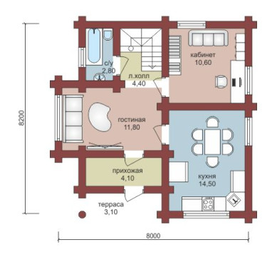 Проект "Руссо" небольшой двухэтажный дом — фото-532_1