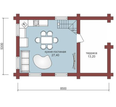 Проект "Феликс" бюджетный вариант дома из бруса — фото-532_1