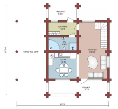 Проект "Филат" двухэтажный дом  из профилированного бруса — фото-532_1