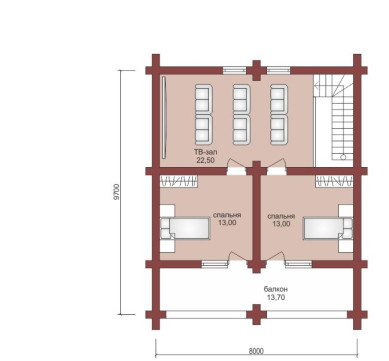 Проект "Филат" двухэтажный дом  из профилированного бруса — фото-532_2