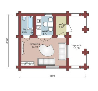 Проект "Фридрих" дом из профилированного бруса — фото-532_1