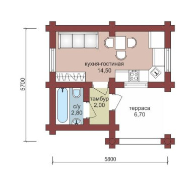 Проект "Юлиан" маленький дачный дом из профбруса — фото-532_1