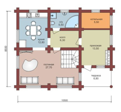 Проект "Яромир" загородный двухэтажный дом из бруса — фото-532_1