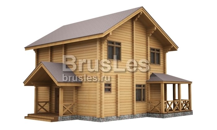 Богдан (138-40-2в) двухэтажный загородный дома из профилированного бруса | Brusles